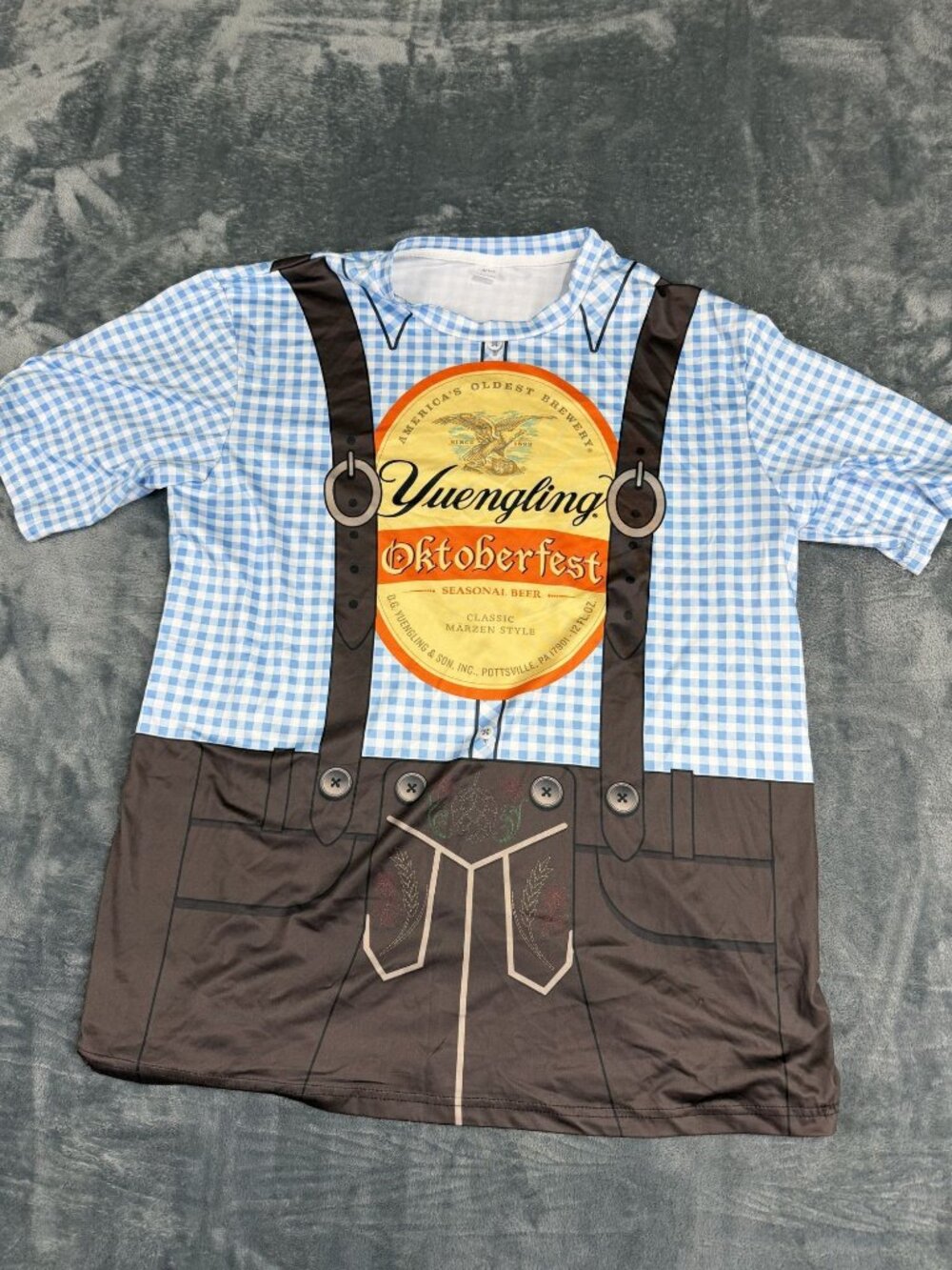 Yuengling Oktoberfest Lederhosen Graphic Shirt Mens XXL Bavarian Style
